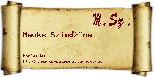 Mauks Szimóna névjegykártya